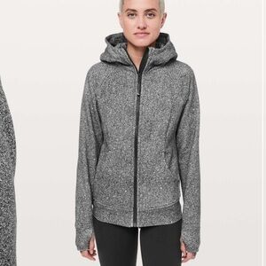 Lululemon Scuba Hoodie Light Cotton Fleece Luminesce Splatter White Black Size 2